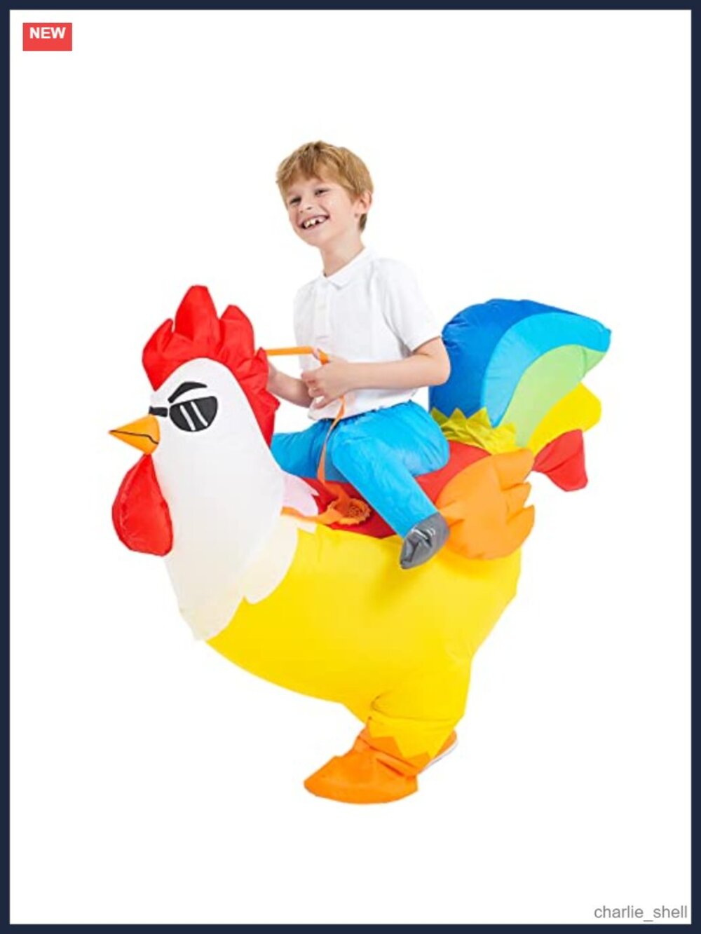 Kids Inflatable Chicken Costume Rooster Blow Up Halloween Party Suit